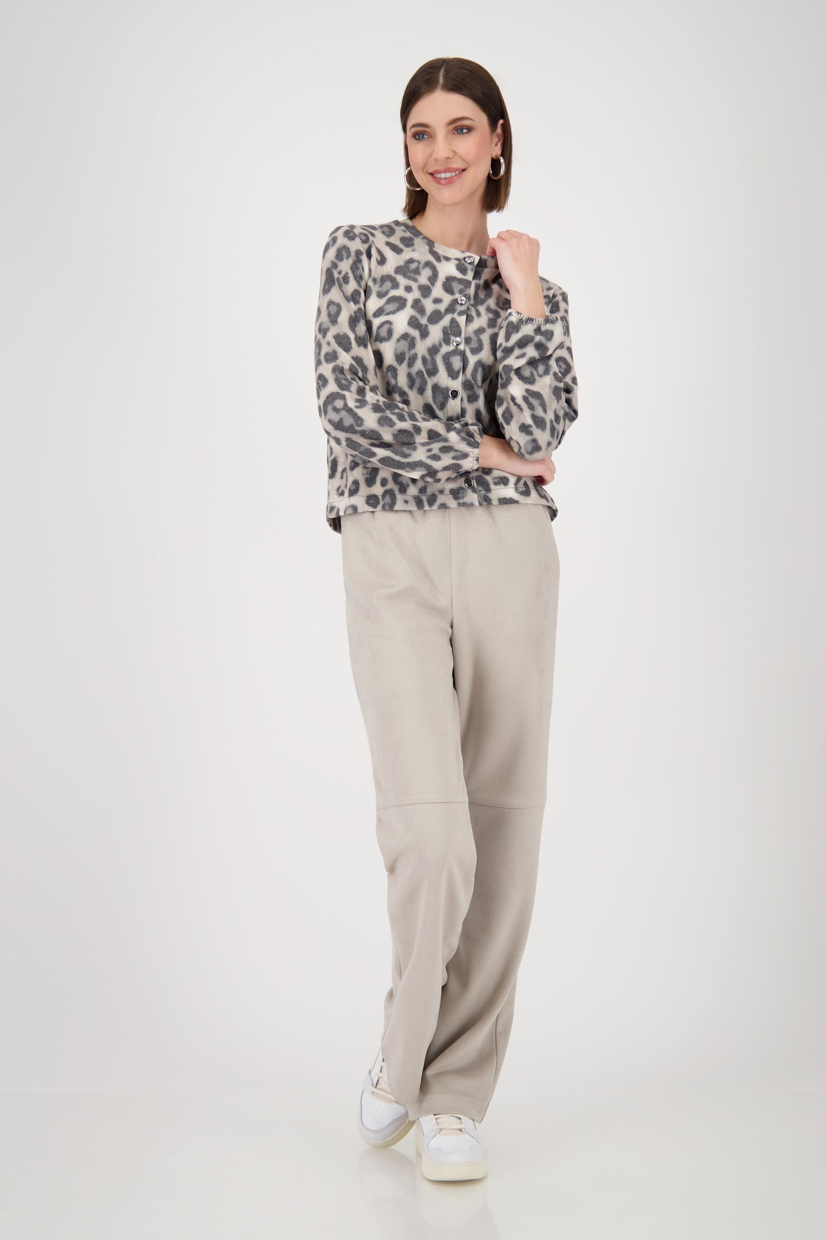 Monari Animal Print Knit Cardigan