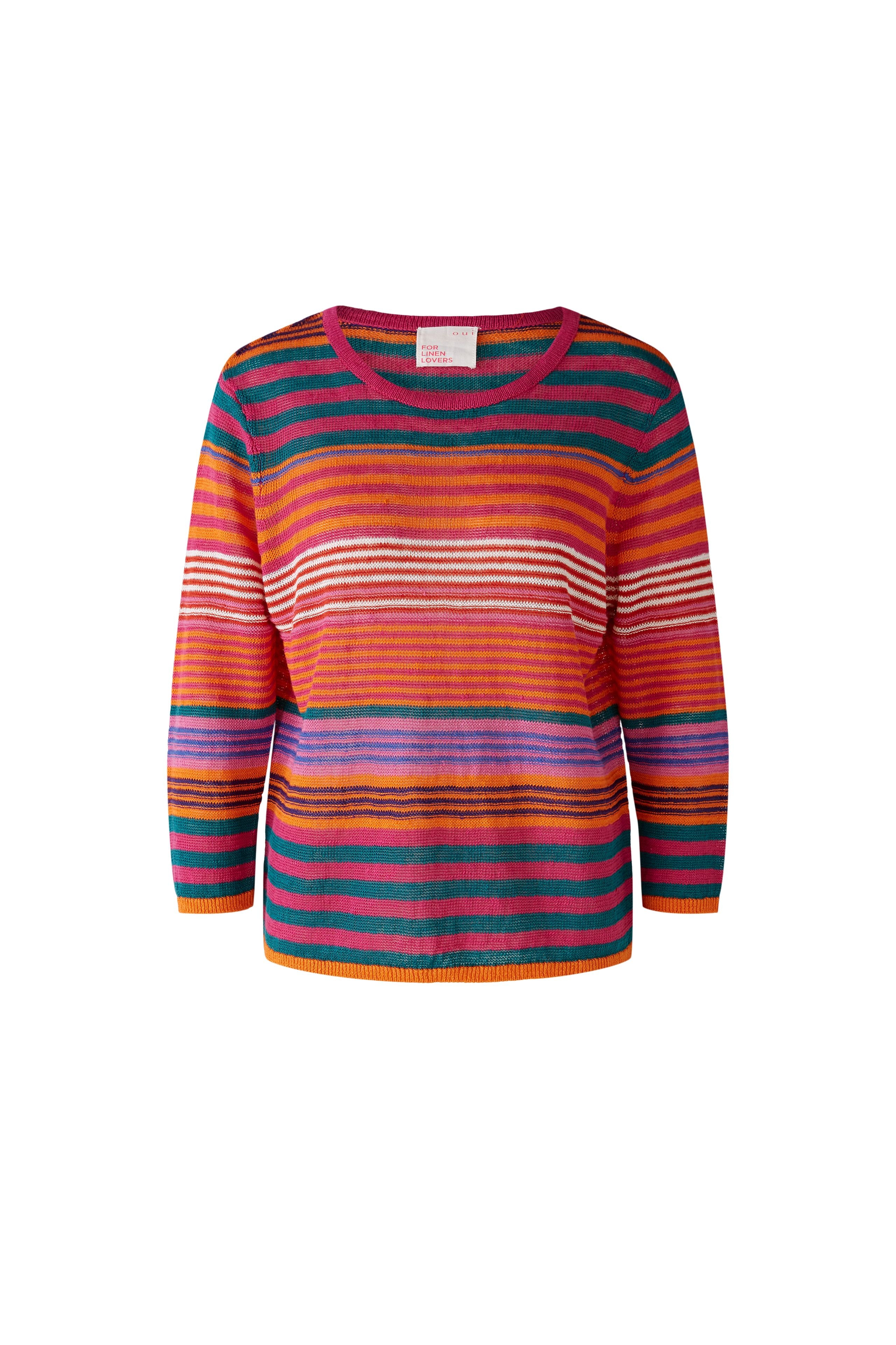 Oui Stripe Linen Blend Sweater