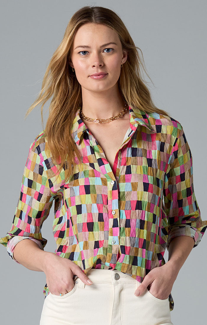 Nic & Zoe Colourfield Crinkle Shirt