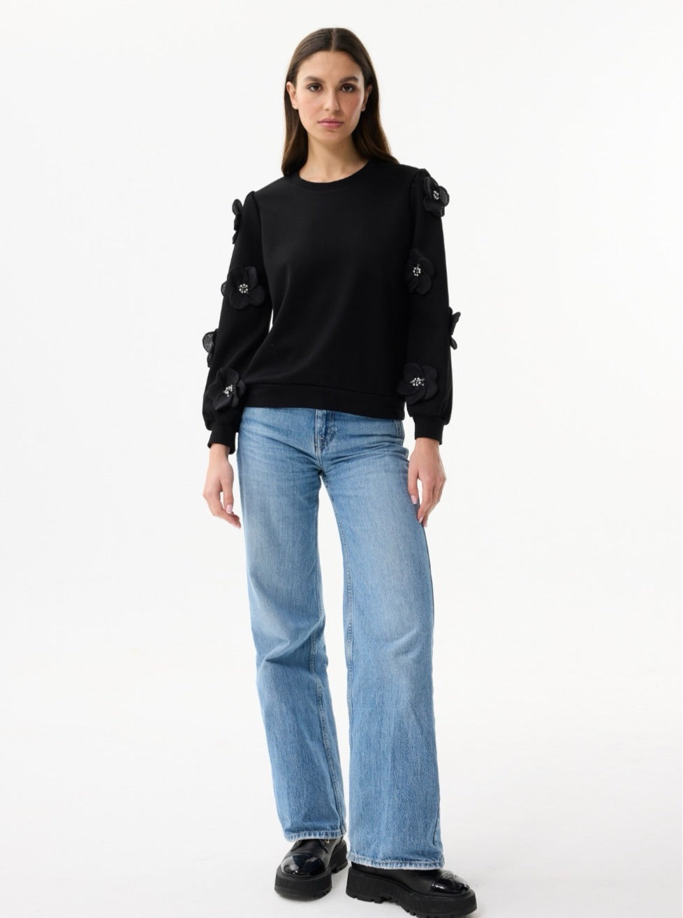 Leo & Ugo Flower Sleeve Top