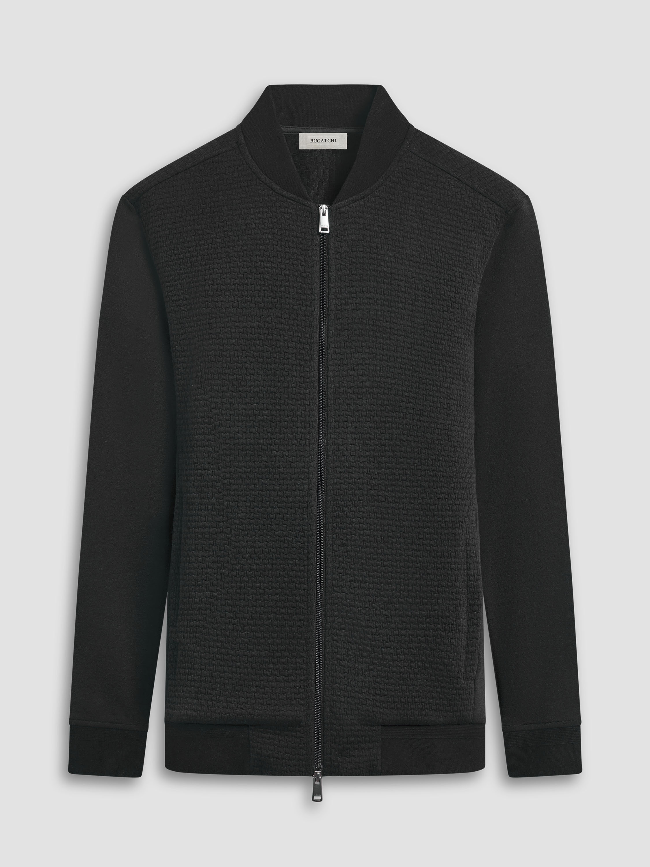 Bugatchi Mens Knit Bomber Zip Cardigan