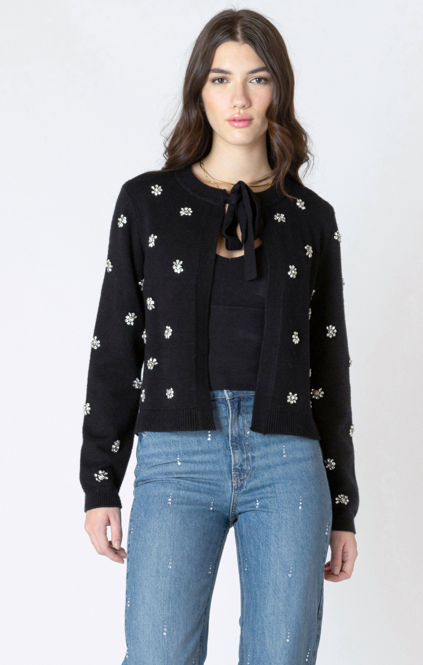 Dex Embellished Tie Front Cardigan