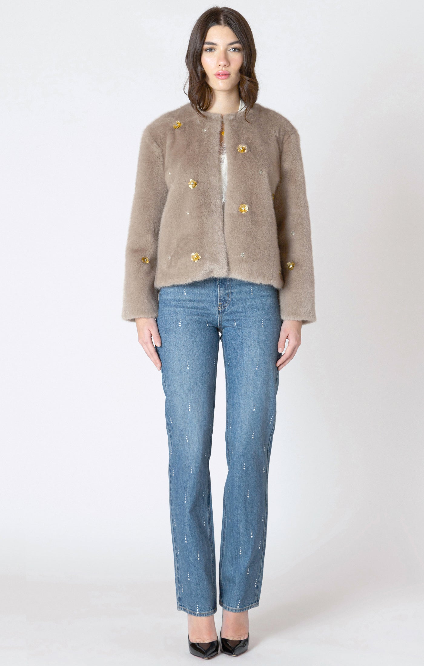 Dex Faux Fur Embellished Jacket