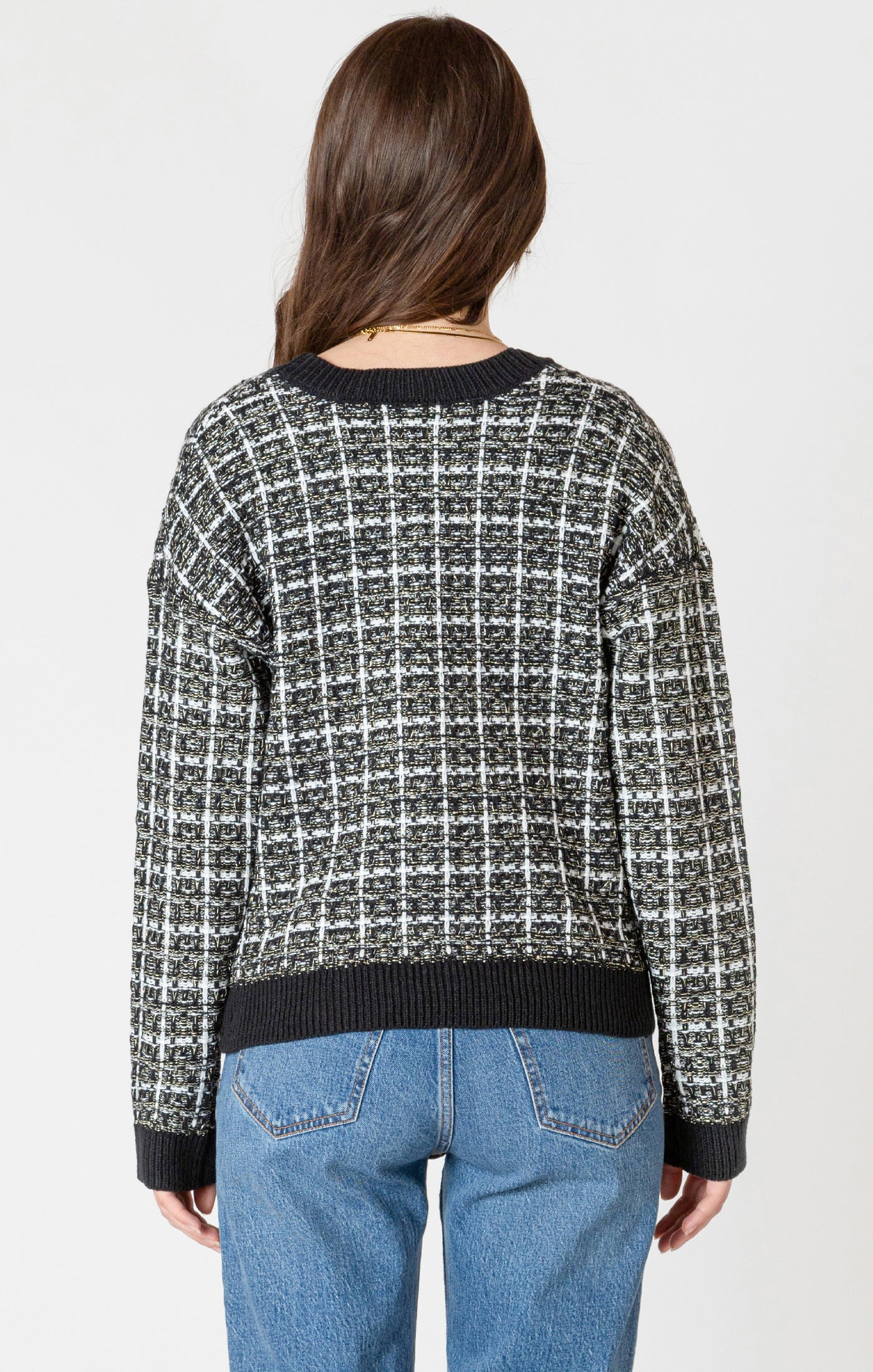 Black Tape Tweed Textured Cardigan