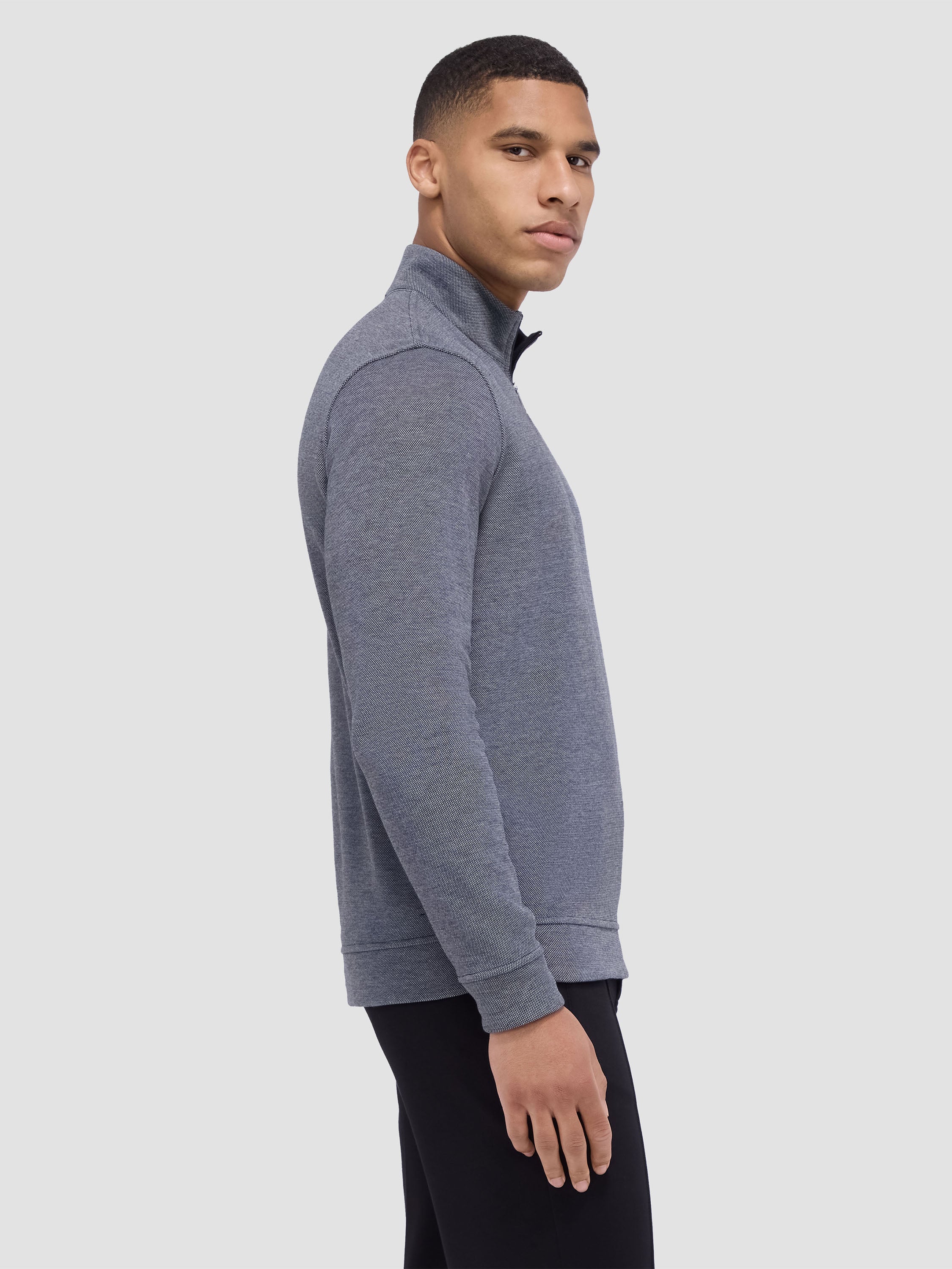 Bugatchi Mens Quarter Zip Neck Knit Top